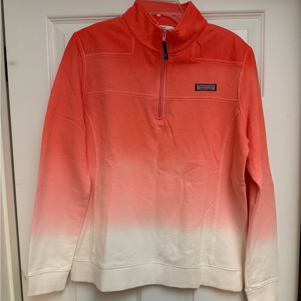 Vineyard Vines Women's Ombre Shep Shirt - Coral and White